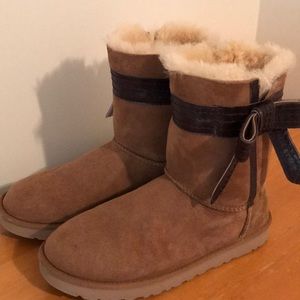 UGG boots with leather bow. size 11. Worn once